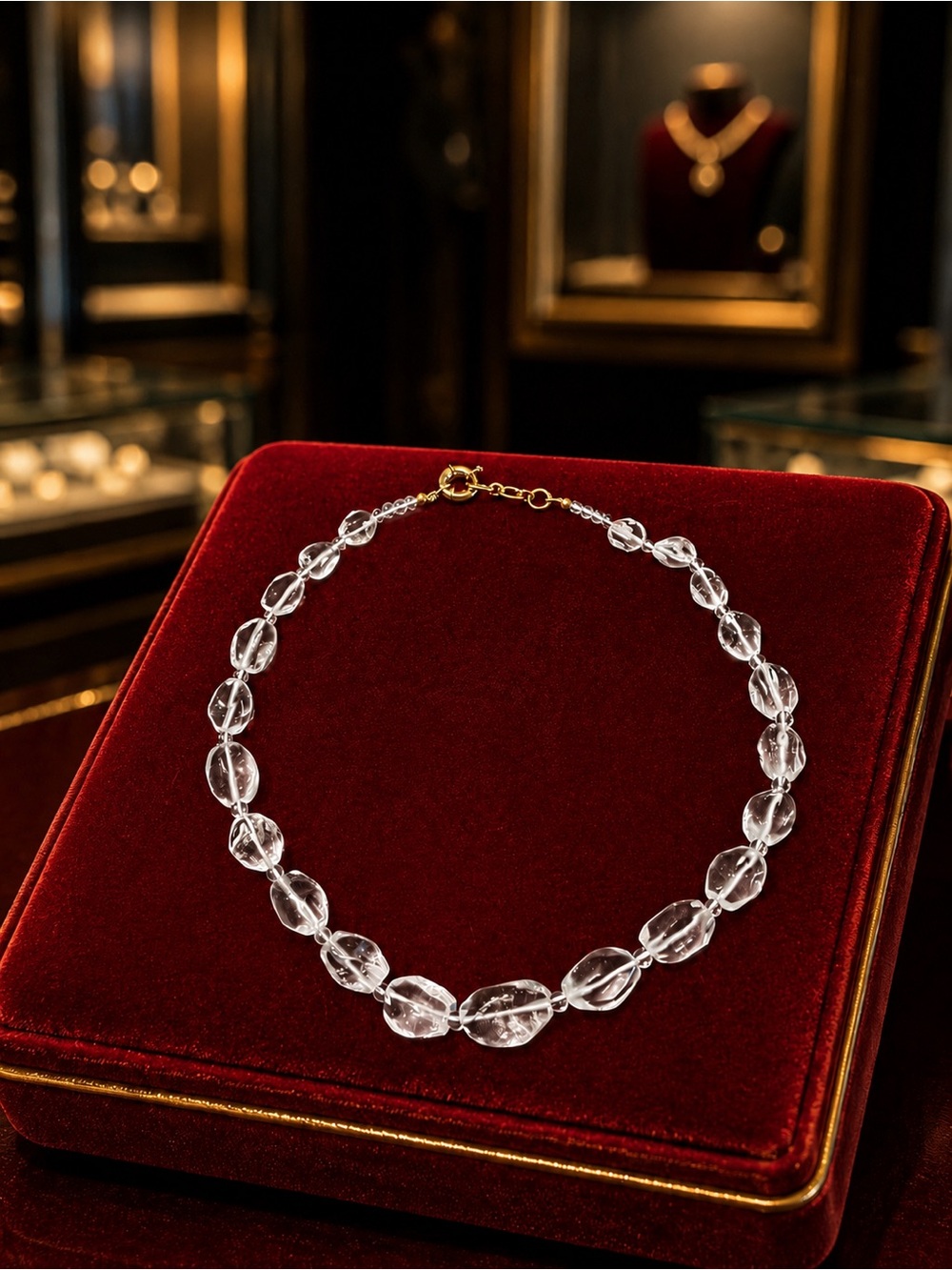 Genuine Rock Crystal Quartz Necklace 18-20” inch